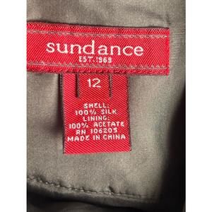 SUNDANCE SILK MIDI SKIRT Fab Fit & Flare Style-Flat Waist-Full Skirt Green SZ 12